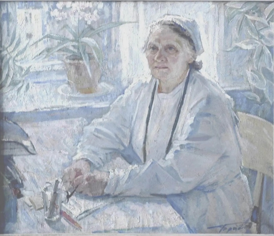 Портрет врача-педиатра Якубовой А.В. Евгений Иванович Бригадиров, 1961 г.